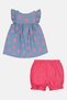 Toddlers Girl 2 Pcs Floral Print Dress With Shorts Set, Multicolor - 3