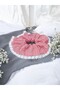 Riva Lace Red White Striped Lace Scrunchie Hair Clip Handmade - 3