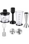 5-in-1 Hand Blender Set - 500W Immersion Blender with Storage Stand, Chopper Bowl, Whisk, and Mixing Beaker, Versatile Kitchen Tool for Smoothies, Soups, and Dips, Model L-1204 - 5