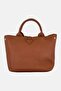 Women Hardware Logo Satchels Bag, Brown - 4