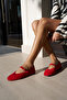Katy Women's Red Suede Genuine Suede Ballet Flats - 2