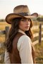 Unisex Internally Adjustable Hard Straw Design Cowboy Hat - 3
