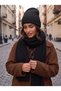 Women's winter ribbed wool 2-piece scarf and beanie set - mohair knitwear set - 3