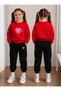 Crew Neck Sweatshirt Tracksuit Set for Girls, 2-Piece Printed Top and Bottom Set