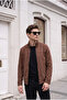 High Collar Slim Fit Seasonal Suede Jacket