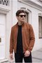High Collar Slim Fit Seasonal Suede Jacket