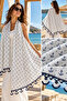 Handmade Knitted Anchor Patterned Cotton Bohemian Shawl - 3