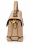 Mink Monogram Printed Stylish Design Women's Hand and Shoulder Bag with Lock and Logo Detail - 4