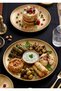 Aşkanana Large Size 2-Piece Gold Metal Presentation Plate, 30 Cm, Round, Decorative Multi-Purpose Premium Serving Plate - 5