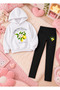 Girl's Hooded Sweatshirt and Skinny Leggings Set, 2-Piece Printed Top and Bottom Set