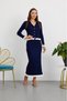 Women's Ribbed Colorful Ruffle Detailed Knitwear Cardigan Double Set