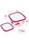 1900ml Square Food Storage Container with Lid | BPA-Free Food Grade PP Plastic | Microwave, Freezer & Dishwasher Safe | Reusable Kitchen Food Saver | Made in Turkey - 5