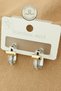 Steel Earrings - Gold Silver Stone Steel Hoop Earrings 1 Pair Daily Use