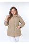 Spring Season Hooded Quilted Coat with Plaid Inside, Plus Size Coat, Water-Repellent Coat, Dark Blue