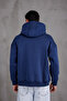 KAPÜSONLU BASIC SWEATSHIRT INDIGO MAVİSİ - 3