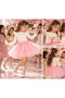 Girl's Pink Tutu Skirt and Cream Ruffle Badi Set - 6