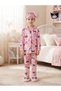 Kuromi Printed Eye Patched Front Buttoned Girls' Pajama Set Thin Fabric Fits Tightly - 2