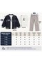 Boy's 3-Piece Set Quilted Bomber Jacket Printed T-Shirt and Trousers Stylish Casual Combination for Ages 6-7-8-9 - 4