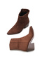 Women's Thick Heeled Boots Brown Suede - 5