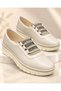 Women's Rubber Detailed Stoned Mother's Shoes Casual Shoes Ballerinas - 5