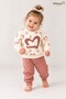 Baby Girl 2-Piece Set with Heart Pattern and Lovely Writing on Top and Bottom, Seasonal Set - 4