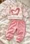Baby Girl 2-Piece Set with Heart Pattern and Lovely Writing on Top and Bottom, Seasonal Set - 3