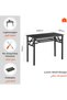 Folding Table - Double Layer, 100x50cm, White - Foldable Rectangular Wooden Workstation Desk - 2