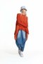 Orange Appliqué Letter Asymmetric Sweater 19216 - 2