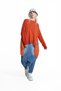 Orange Appliqué Letter Asymmetric Sweater 19216