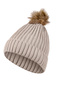 Women's Fur Pompom Ribbed Beanie - 4