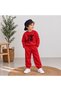 Team Sweatshirt Milk Drinking Cow Shadow Red Printed Girls Boys Crew Neck - 2