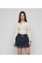 Lace Detail Belted Flared Mini Skirt - 2