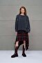 Anthracite Zippered Wide Cut Sweatshirt 18005 - 4