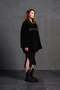 Black Fur Look Belted Oversize Jacket 18238 - 5