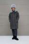 Anthracite Fur Look Long Denim Jacket 18098