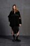 Black Fur Look Belted Oversize Jacket 18238 - 2