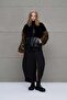 Black Tan Leather and Fur Look Jacket 18143 - 2