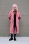 Pink Fur Look Oversize Long Jacket 18239