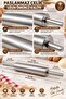 40 cm Stainless Steel Rolling Pin 21 cm Metal Dough Roller with Ergonomic Handle - 5