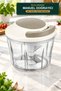 Drawstring Hand Chopper Gray 700 ml Manual Chopper with Triple Steel Blades Onion Garlic Chopper