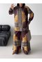 Floral Patterned Linen Hijab Double Set (Shirt & Pants) - 25040 - 4