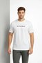 Men's Waffle Fabric T-Shirt Regular Fit Crew Neck Printed Casual Basic T-Shirt - White - 4