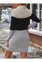 Women's Long Sleeve Turtleneck Striped Multi-Colored Mini Ruffled Camisole Dress - 4