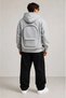 Men's 3 Thread Yarn Hooded Sweatshirt with Full Zipper and Back Pocket Detail - Gray - 4