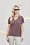 100% Cotton Silky Modal Combed Flexible Fabric V-Neck T-Shirt - 3