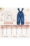 Girl's 2-Piece Set Floral Embroidered Denim Salopet and Ruffled Shirt 1-2-3-4 Years Old - 4
