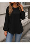 Women's Long Sleeve Crew Neck Janjan Crepe Blouse - 3