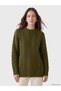 Peak New Season Green Stand Collar Patterned Women's Knitwear Tunic
