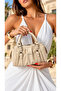 Women's Long Strap Silver Logo Luxury Design Hand and Shoulder Bag Size: 22 X 12 cm - 2