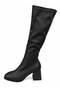 Women's Below-The-Knee Long Boots with Side Zipper, Oval Toe, Thick Block Heels, Stylish Design. - 5